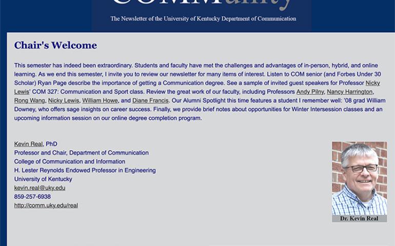 November 2020 Department Newsletter